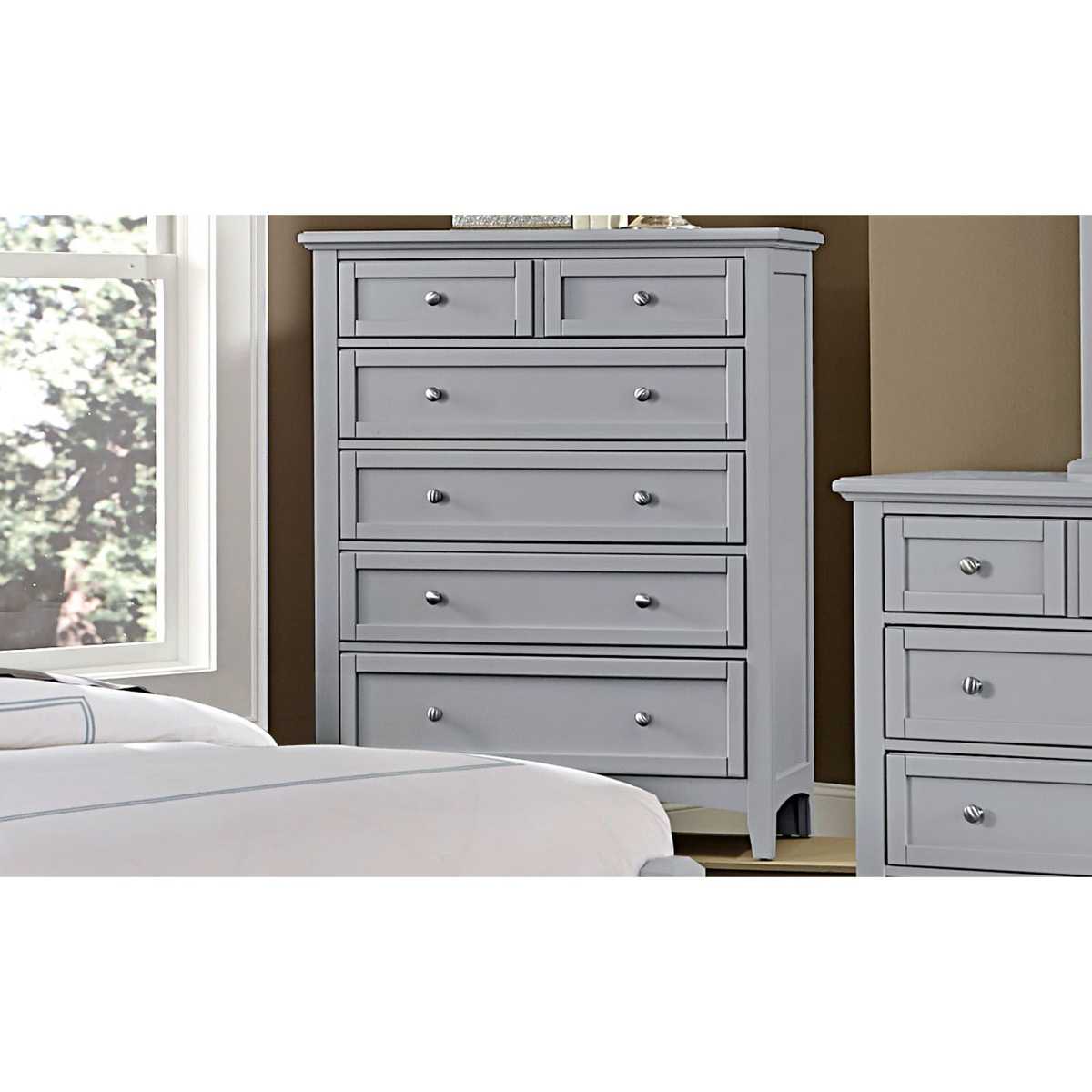 Picture of Gray Finish 5-Drawer Chest