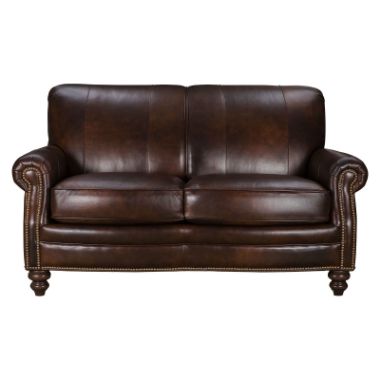 Stationary Leather Loveseat #383