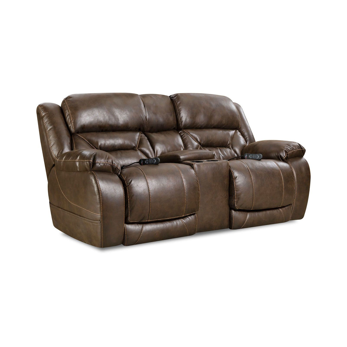 Picture of Enterprise Walnut Power Recliner Console Loveseat