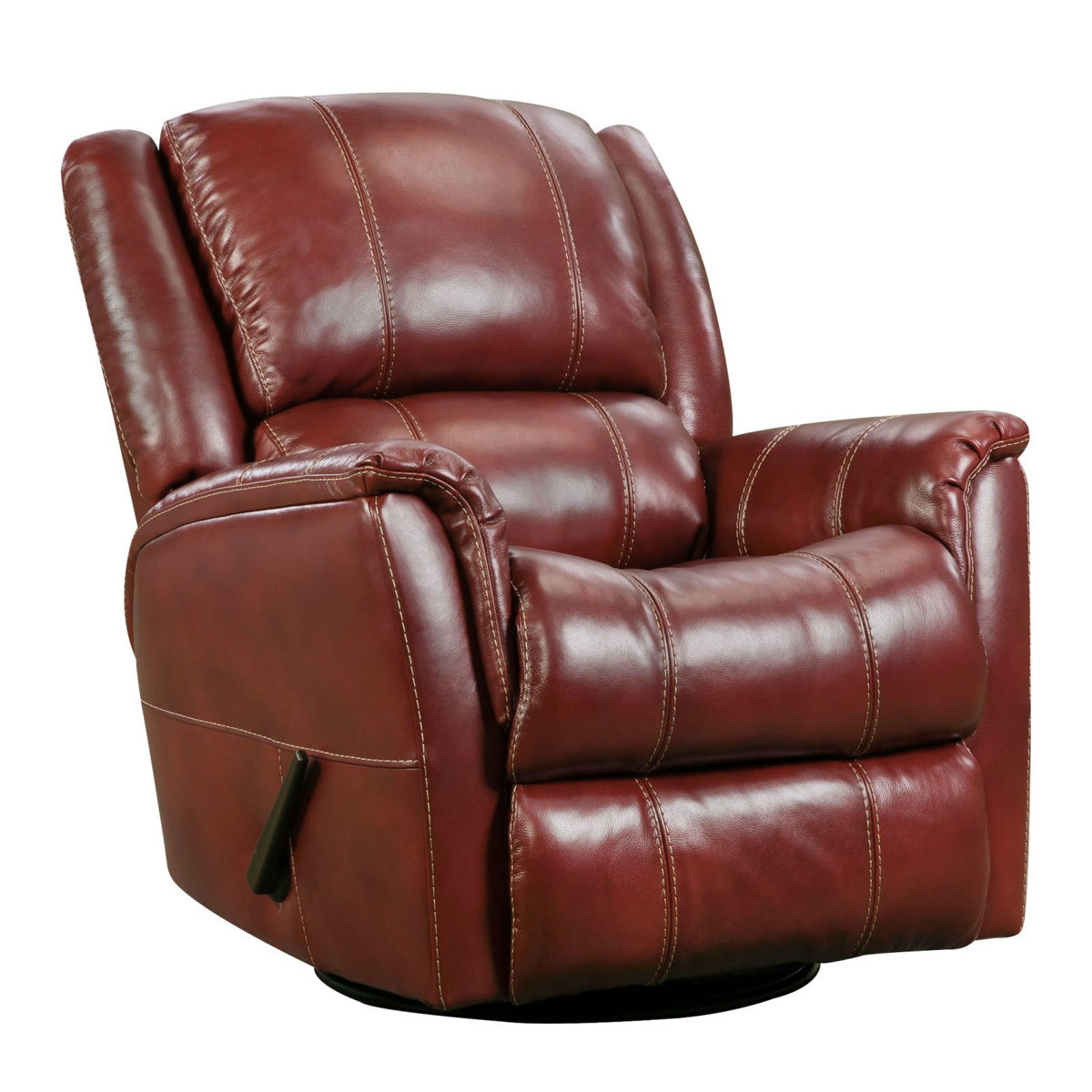 Picture of Mercury Red Leather Swivel Glider Recliner