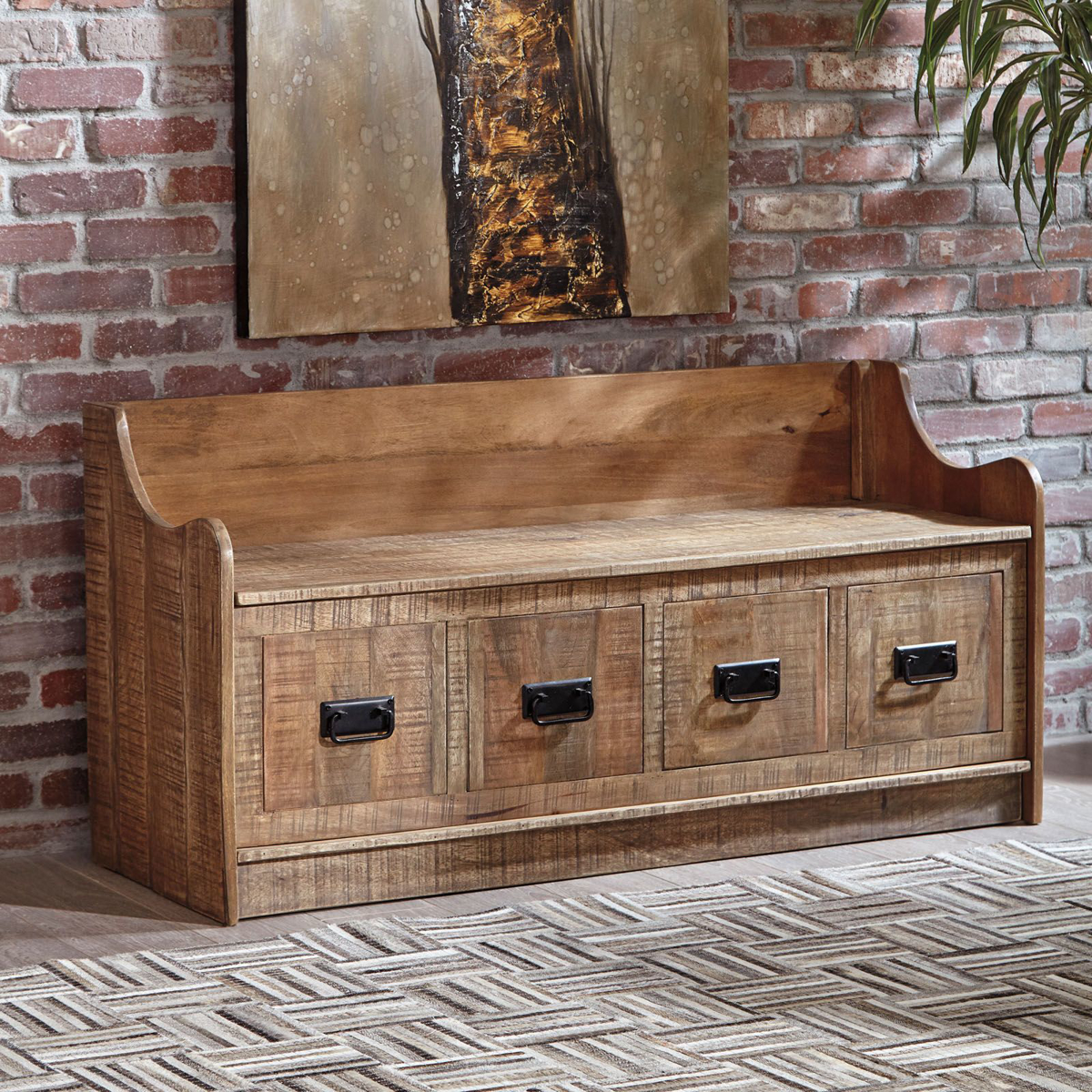 Picture of Solid Wood Storage Bench