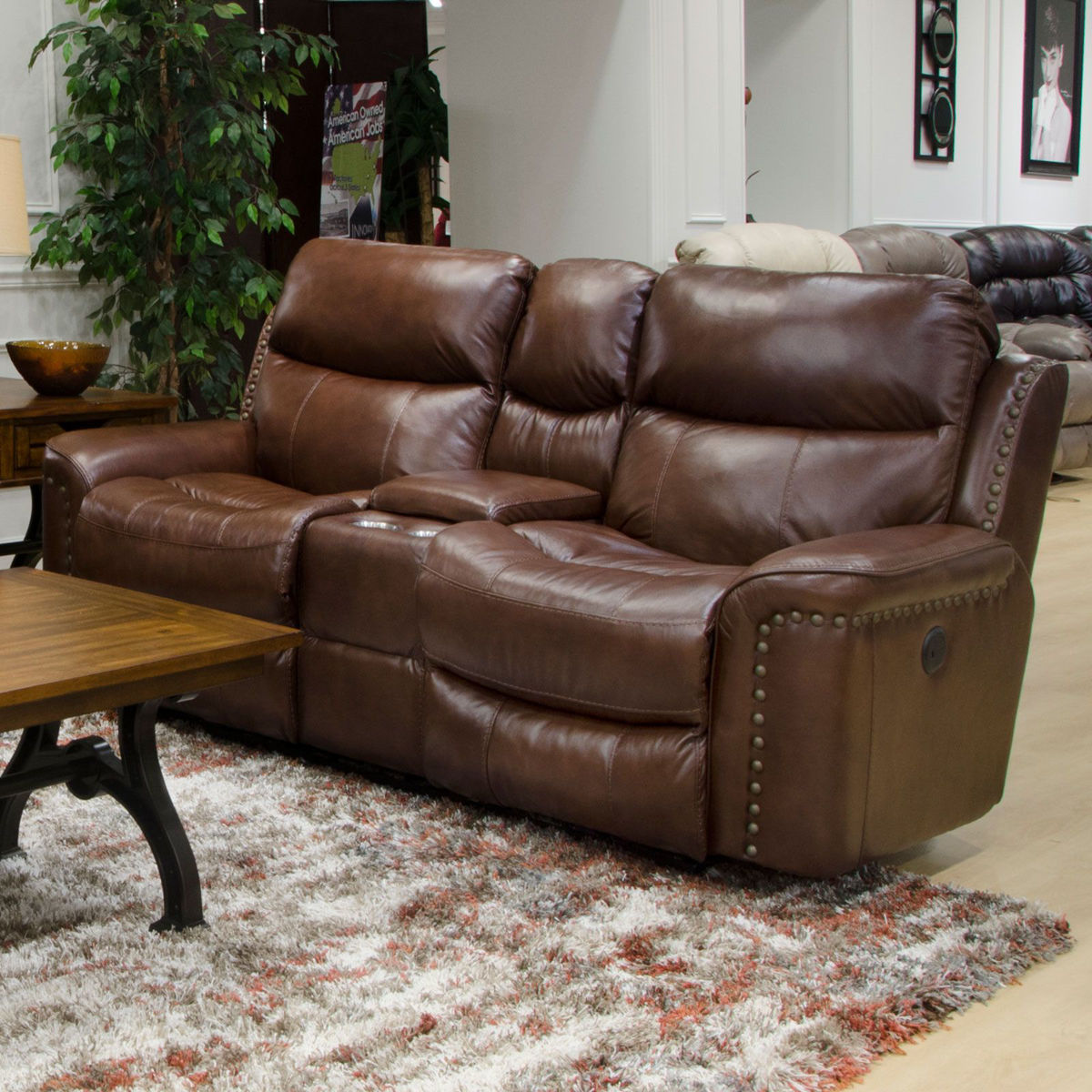 Picture of Ceretti Leather Power Recliner Loveseat