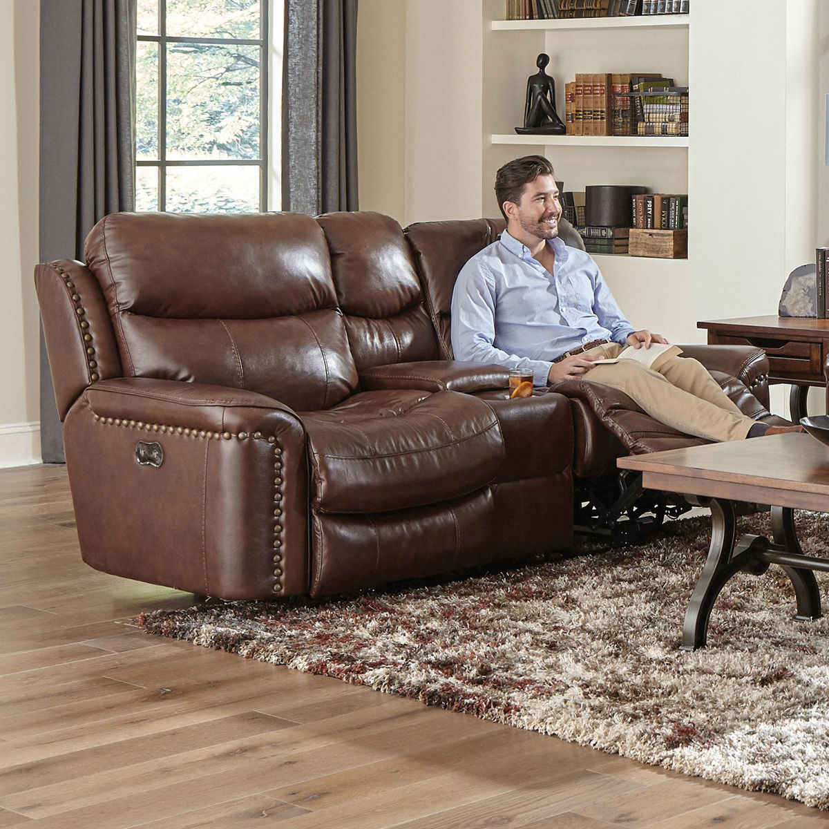 Picture of Ceretti Leather Power Recliner Loveseat