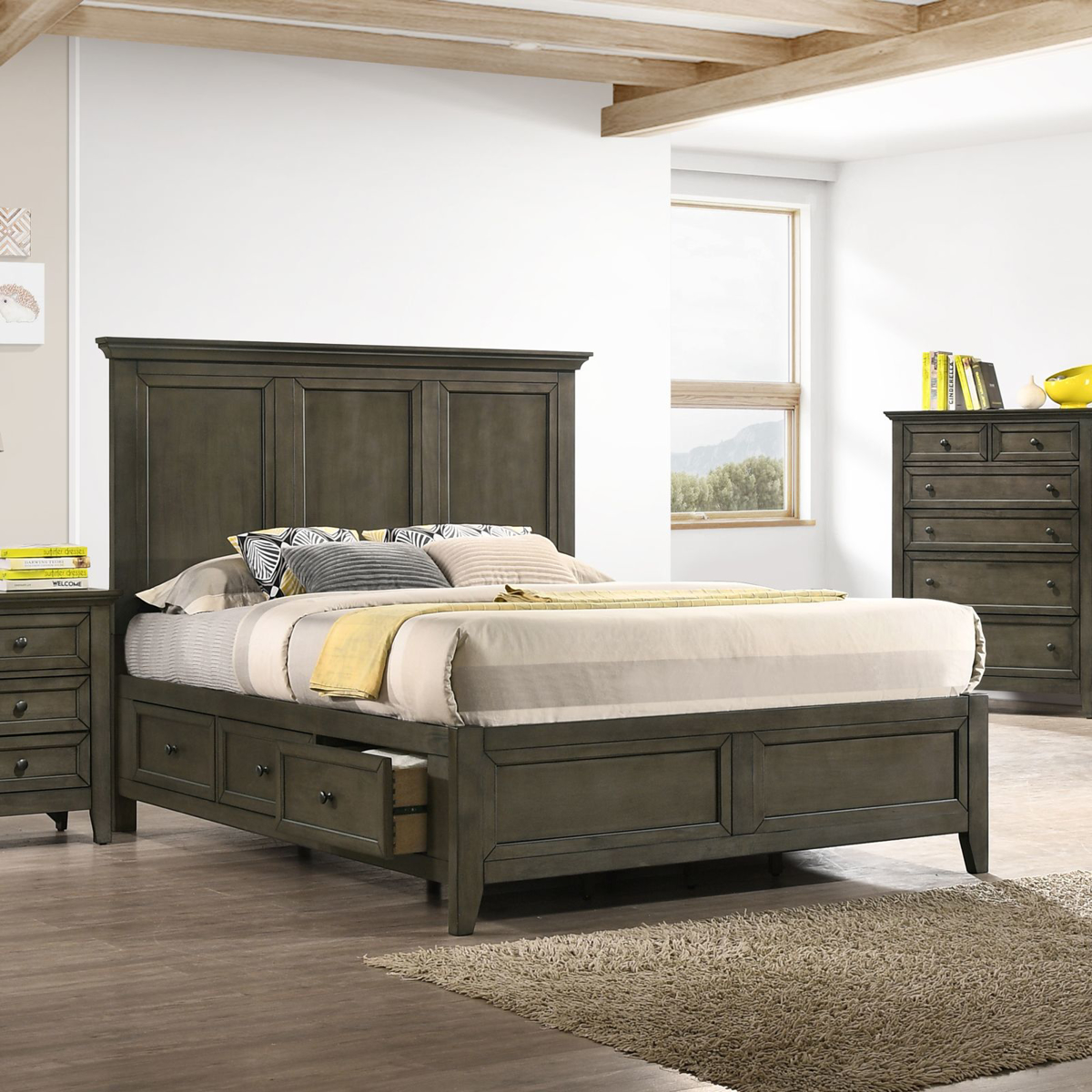 Picture of San Mateo Gray Queen Storage Bed