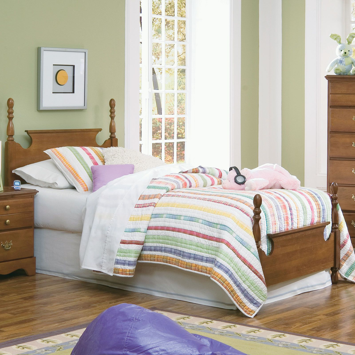 Picture of Cherry Finish Twin Bed