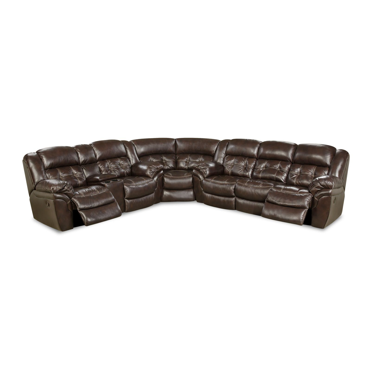 Picture of Whiskey Leather Recliner Sectional