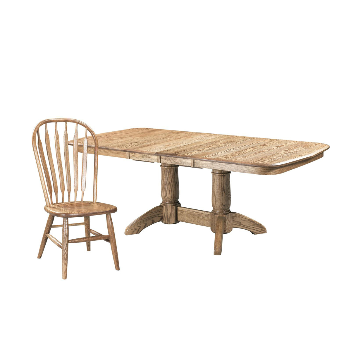 Picture of Solid Oak Table and 4 Side Chairs