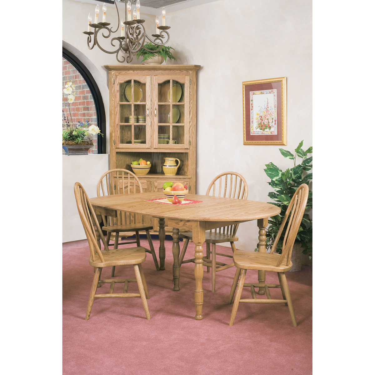 Picture of Solid Oak Table and 4 Side Chairs