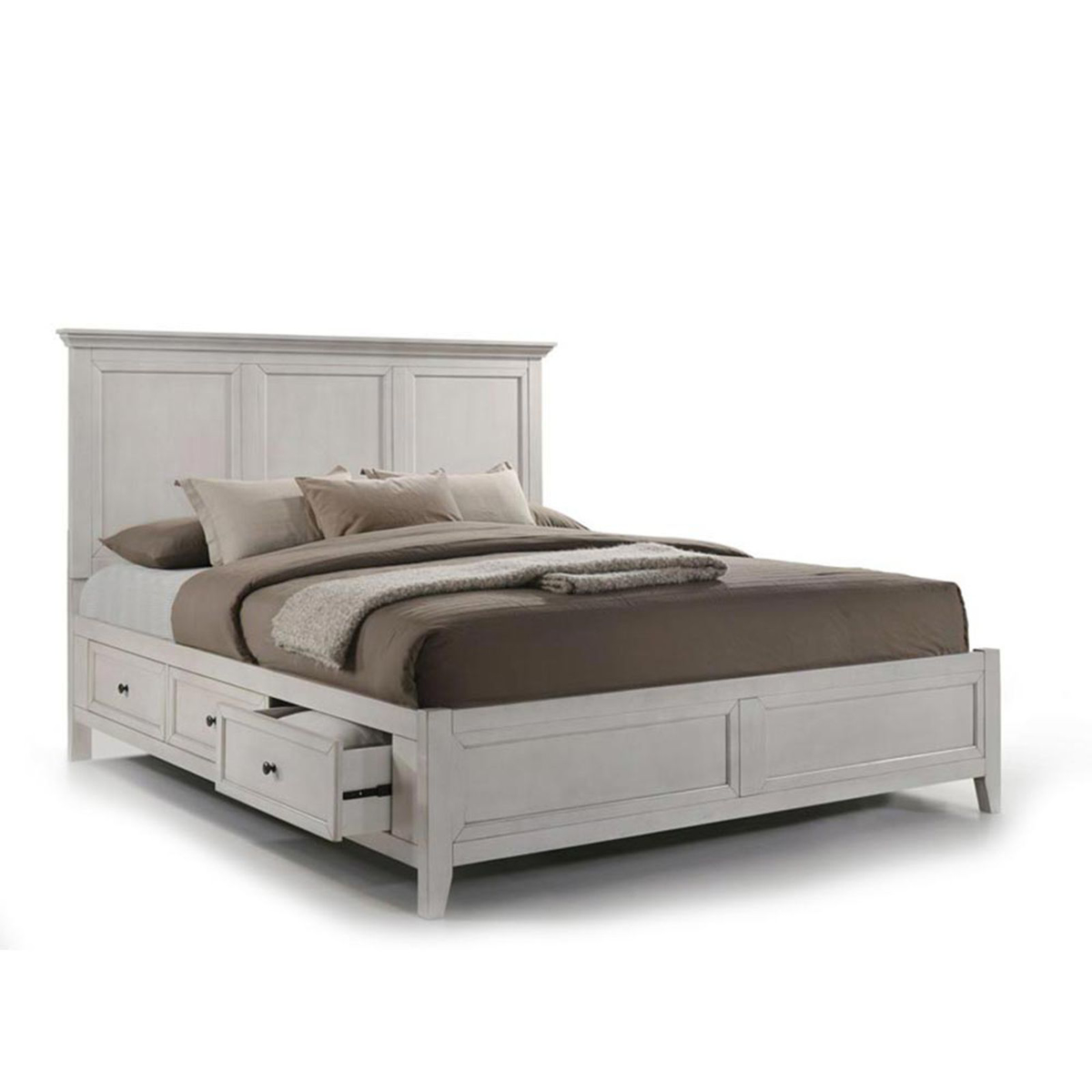Picture of San Mateo Rustic White King Storage Bed