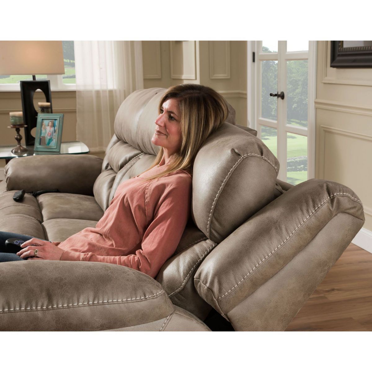 Picture of Mushroom Power Recliner Sofa