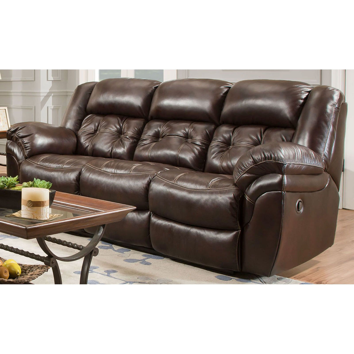 Picture of Whiskey Leather Recliner Sofa