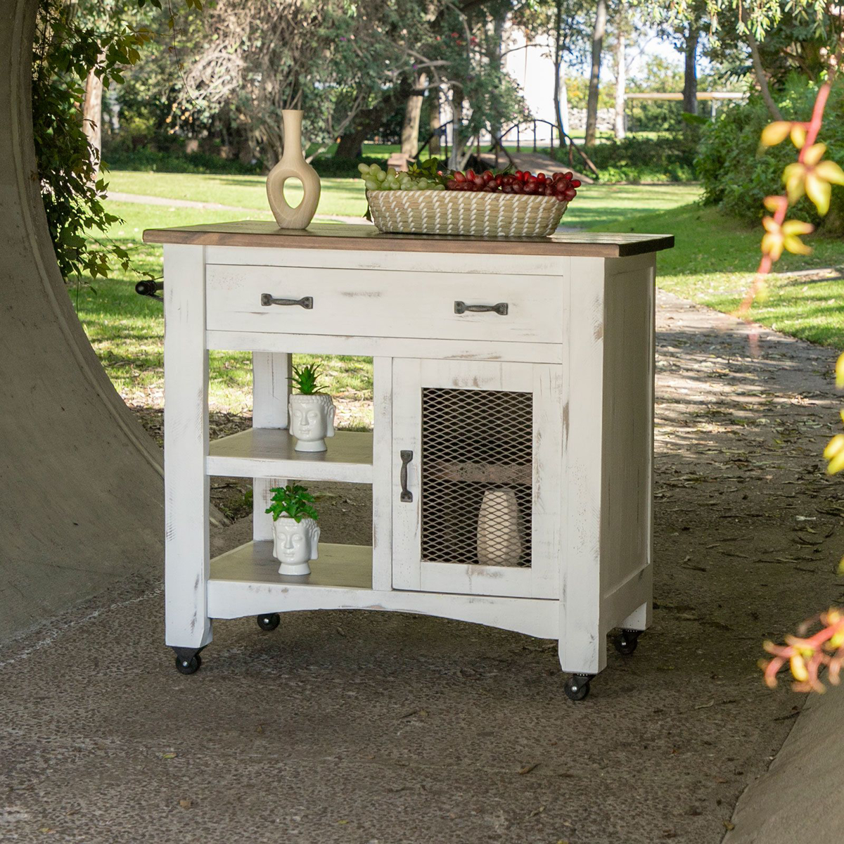 Picture of Antique White Kitchen Island