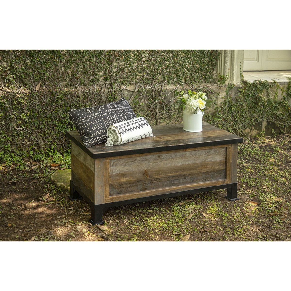 Picture of Antique Gray Storage Trunk