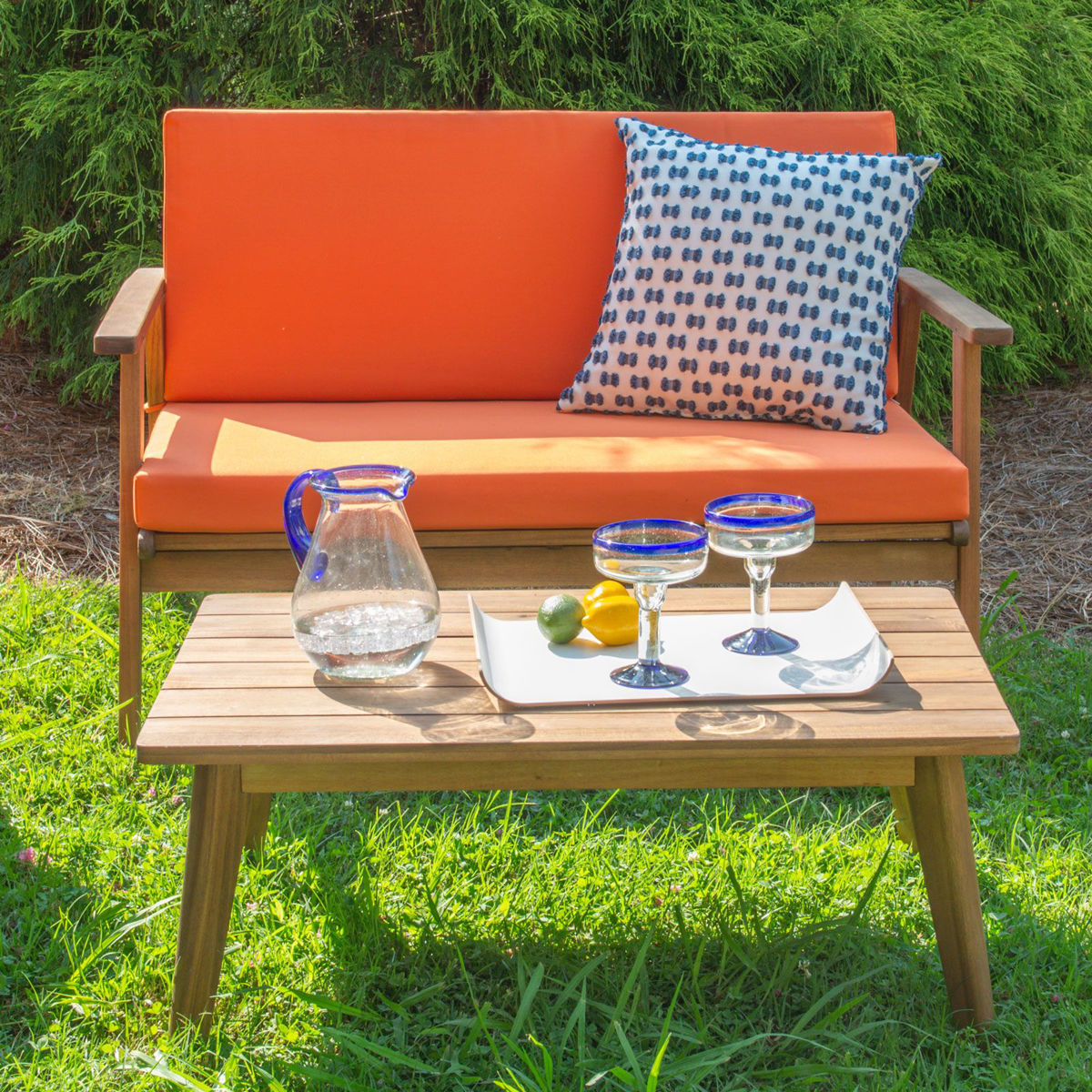 Picture of Cosgrove Orange Outdoor Bench & Coffee Table