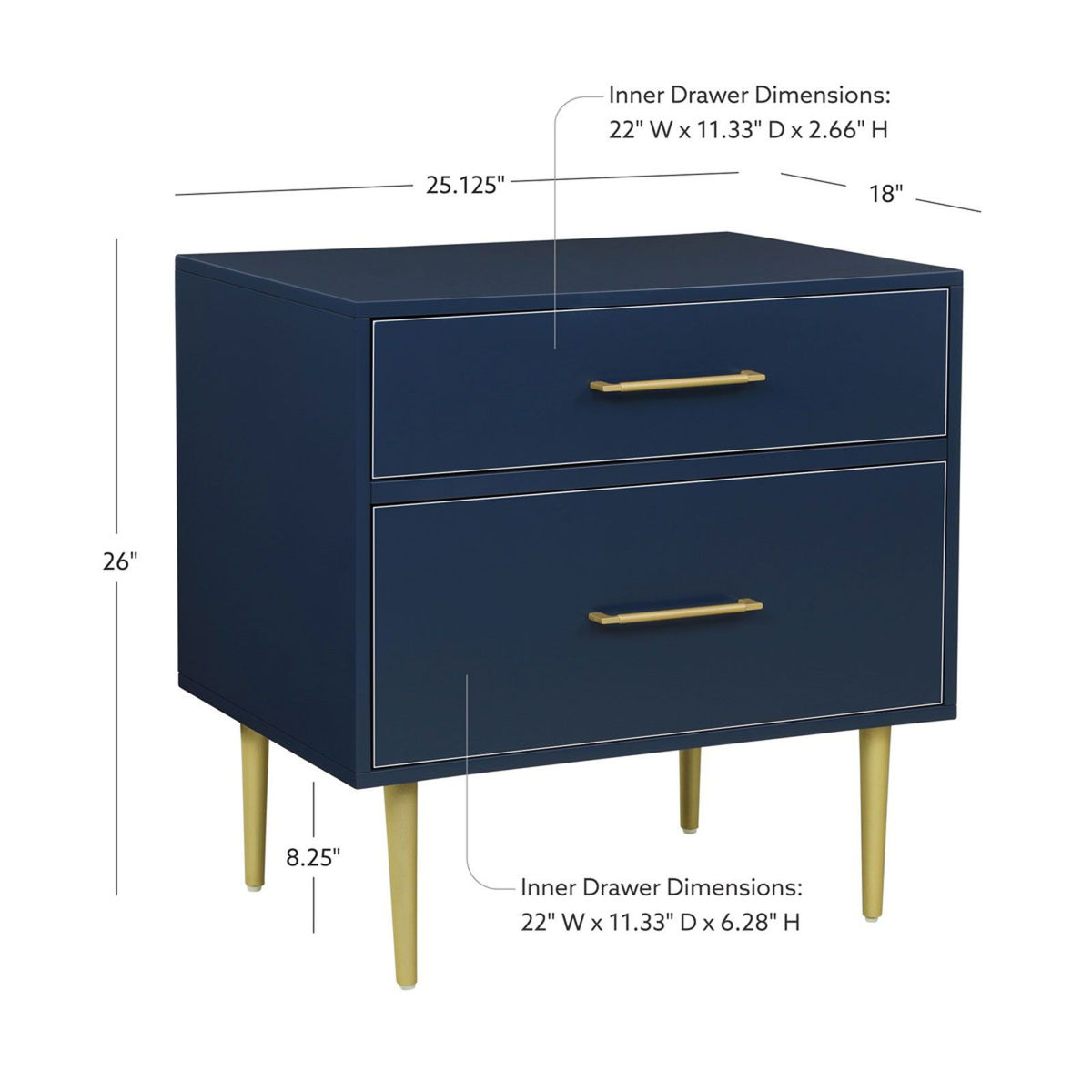 Picture of Gwyneth Glam Navy Nightstand