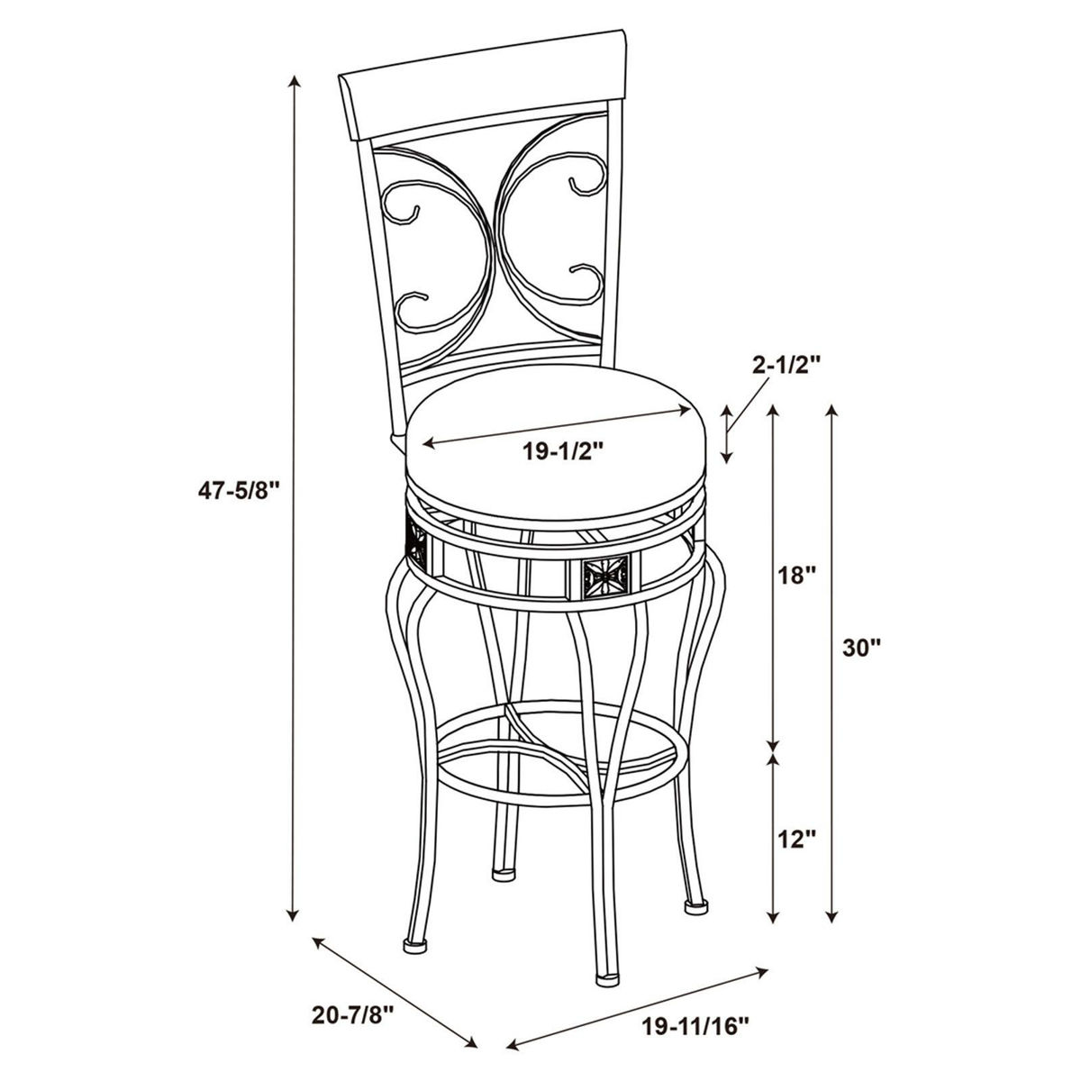 Picture of Bria Big & Tall 30" Bar Stool