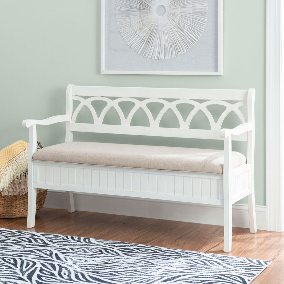 Picture of White Storage Bench