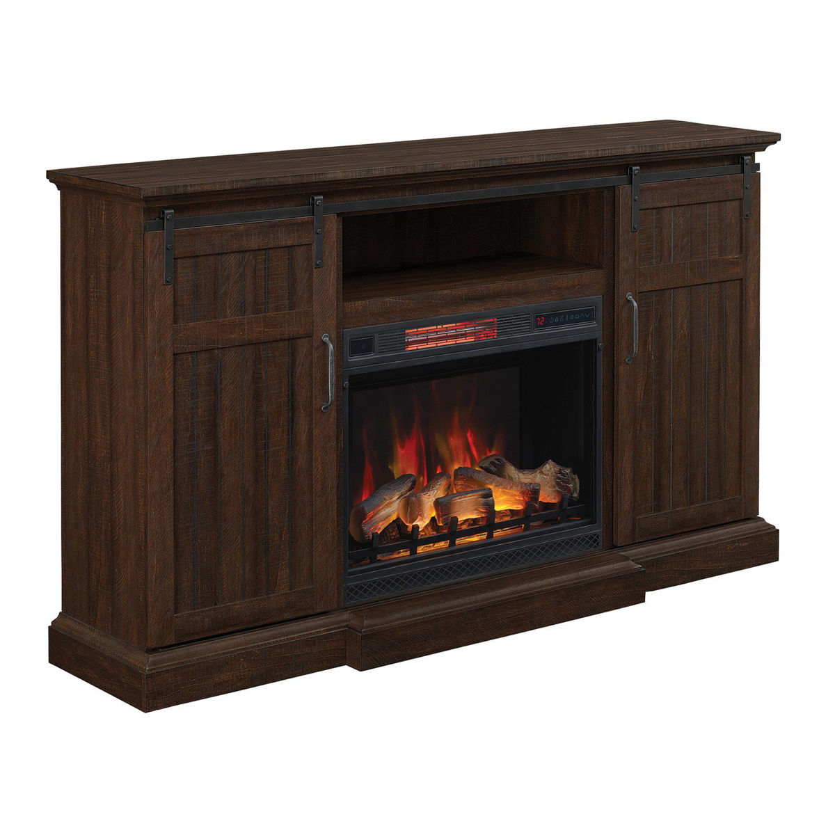 Picture of Manning Espresso TV Stand & Fireplace Insert