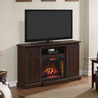 Manning Espresso TV Stand & Fireplace Insert