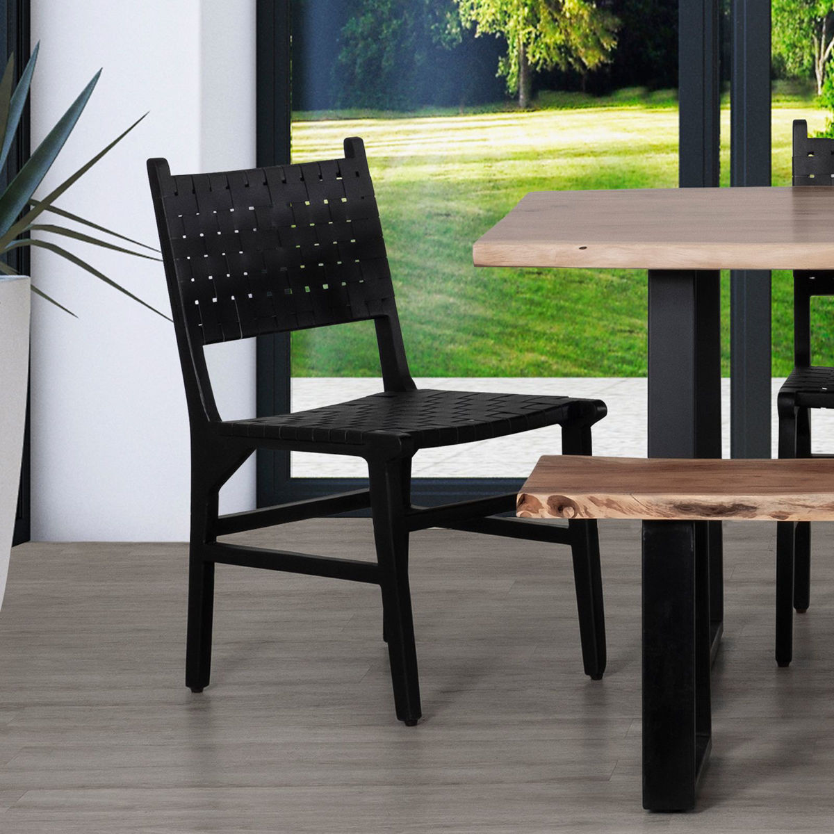 Picture of Woven Leather Dining Chair