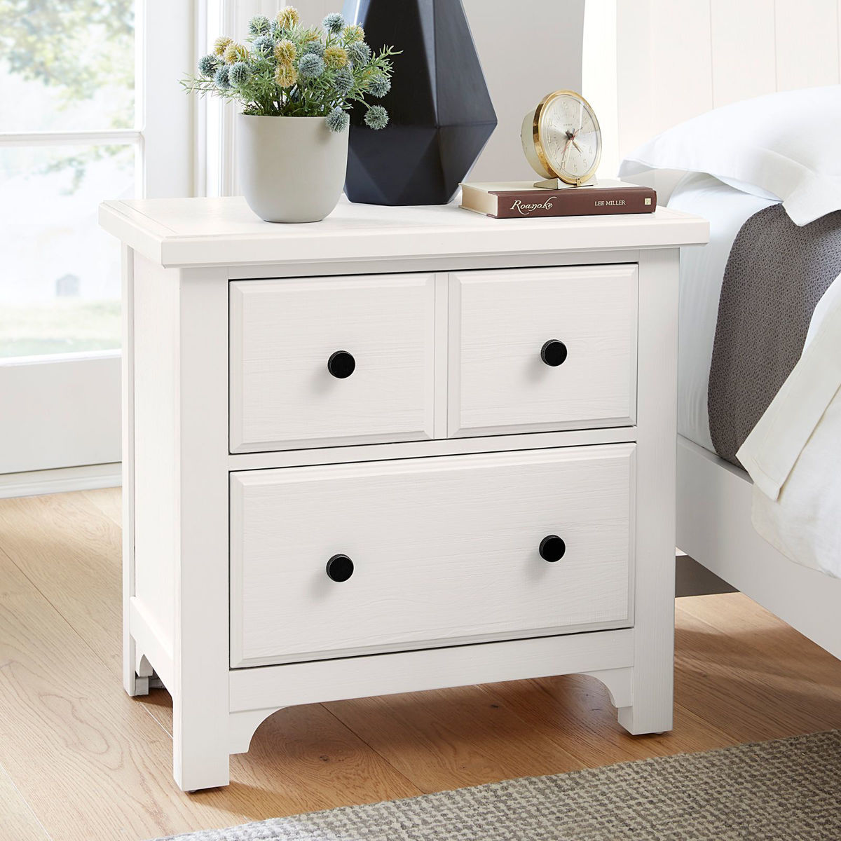 Picture of Cool Farmhouse Soft White Nightstand