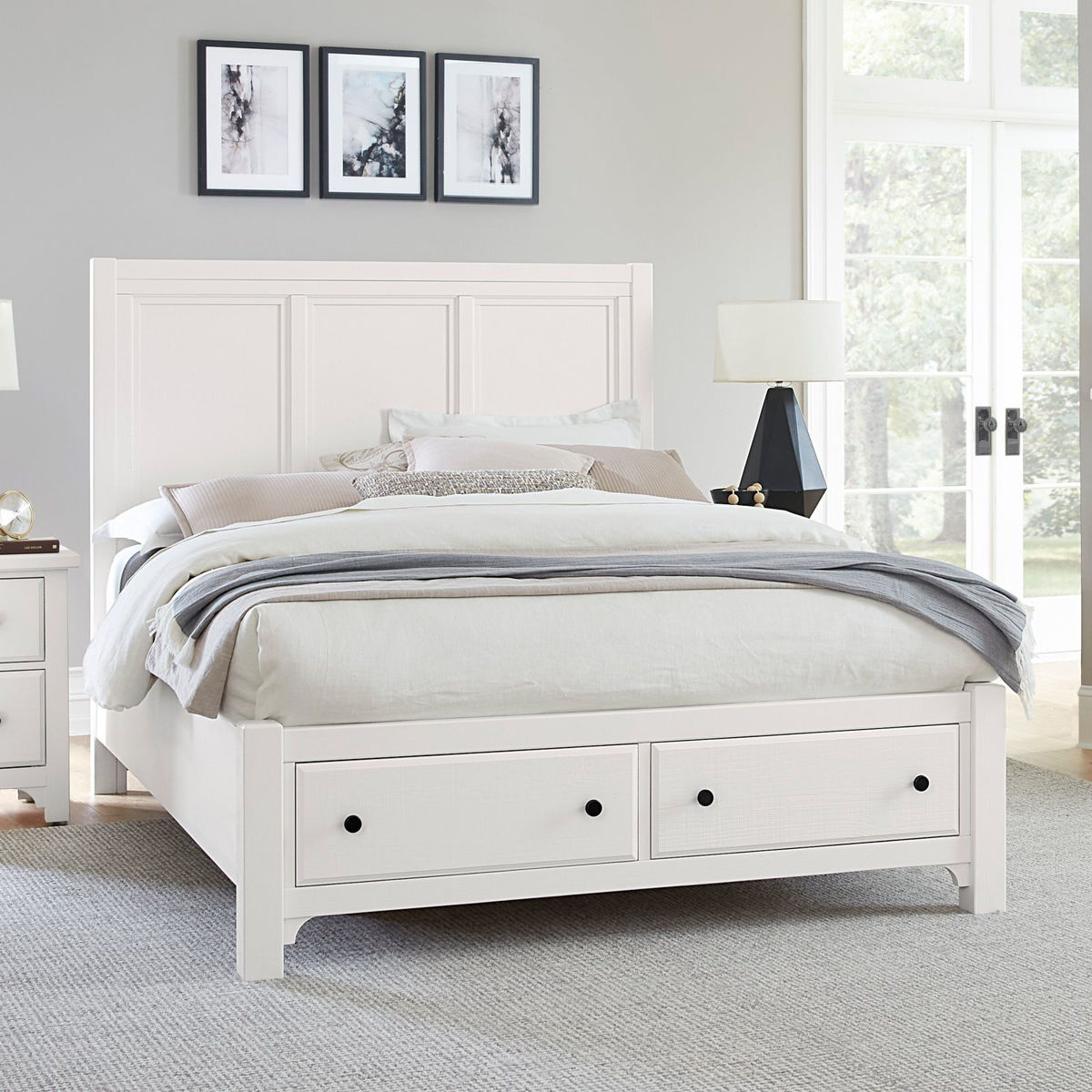 Picture of Cool Farmhouse Soft White Queen Storage Bed
