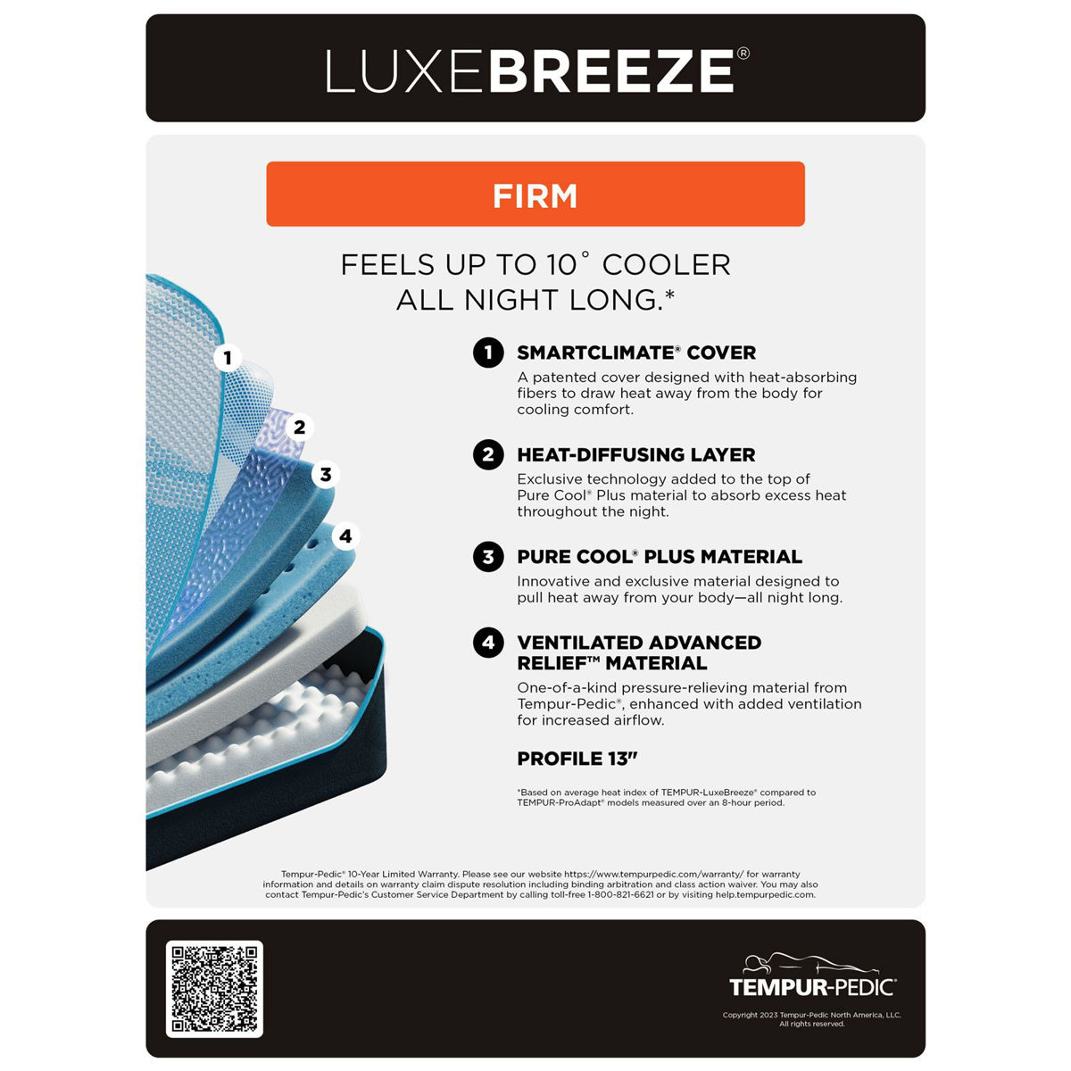 Picture of TEMPUR-LuxeBreeze Firm 2.0 Queen Mattress Set