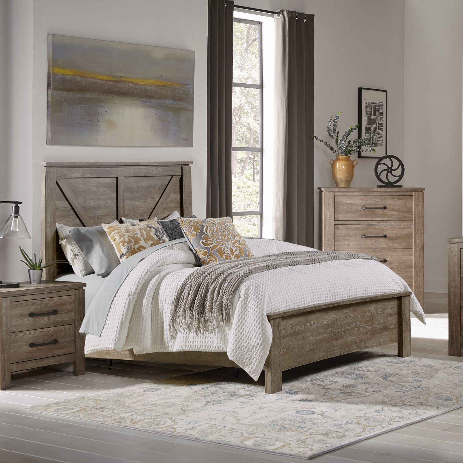 Grey and pine bedroom discount