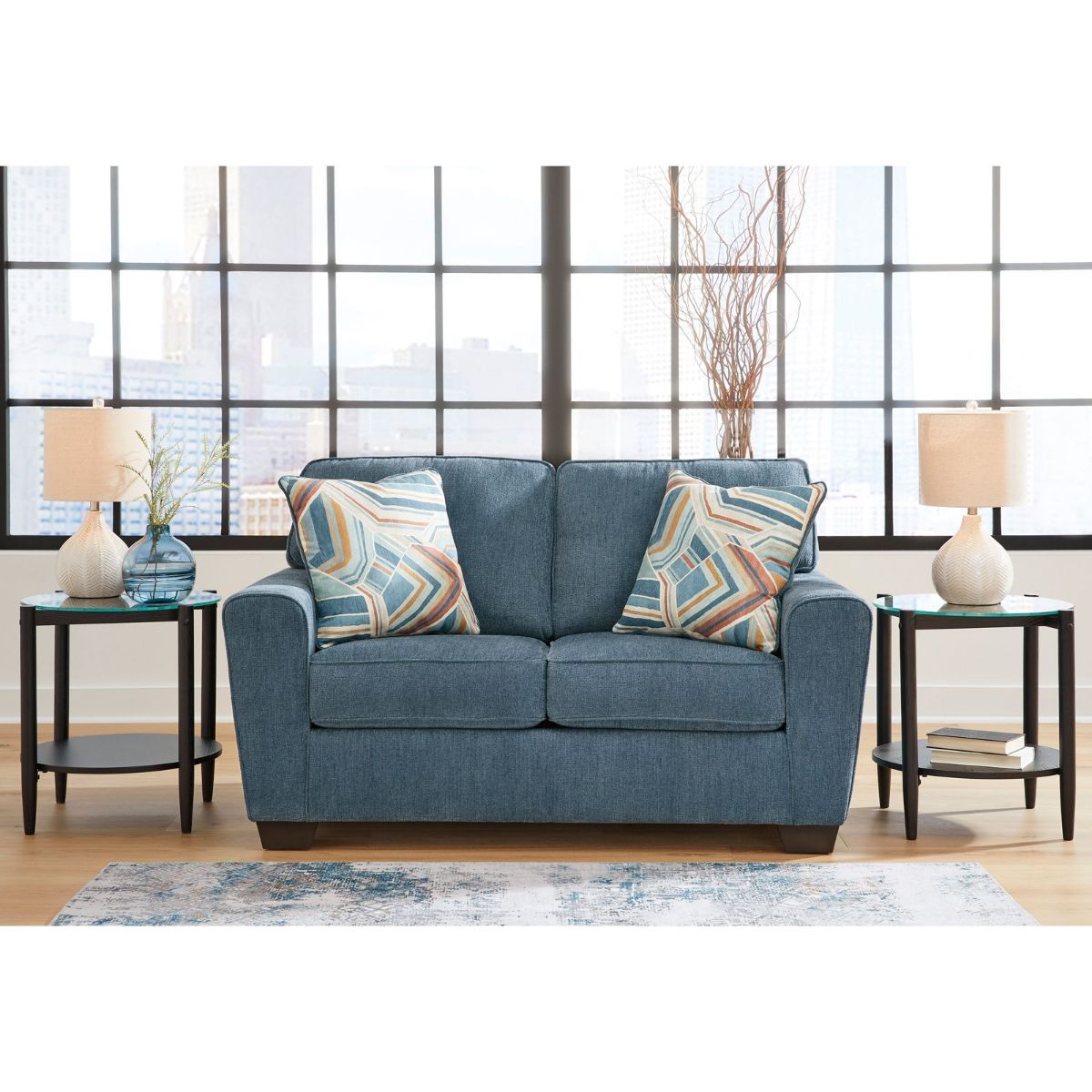 Picture of Cashton Blue Stationary Loveseat