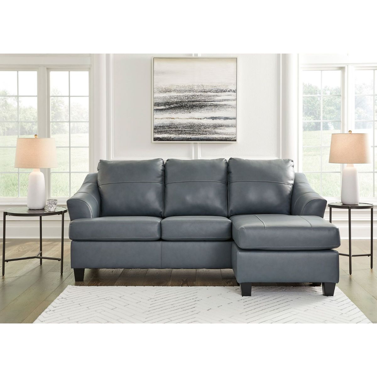 Picture of Genoa Steel Leather Sofa Chaise