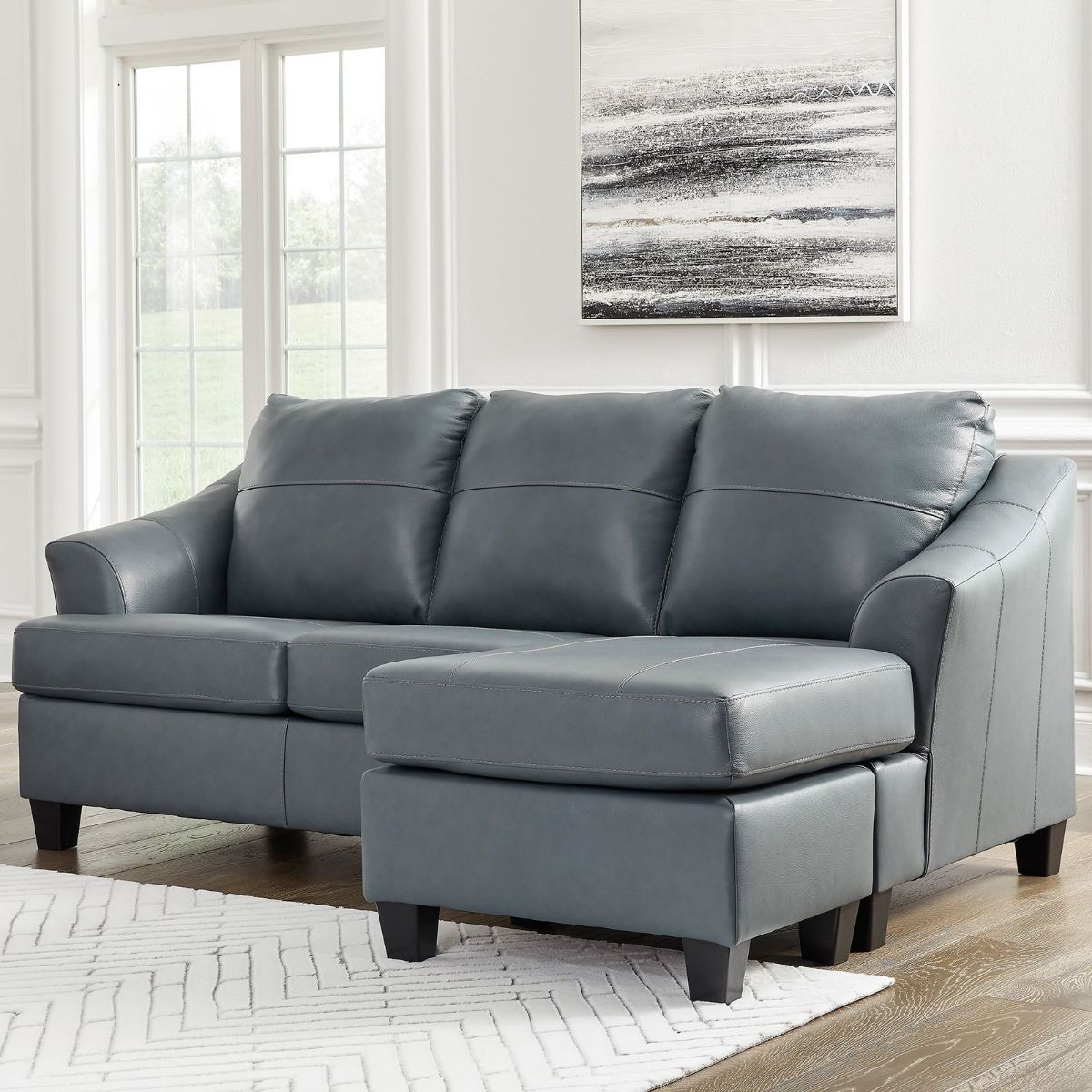 Picture of Genoa Steel Leather Sofa Chaise