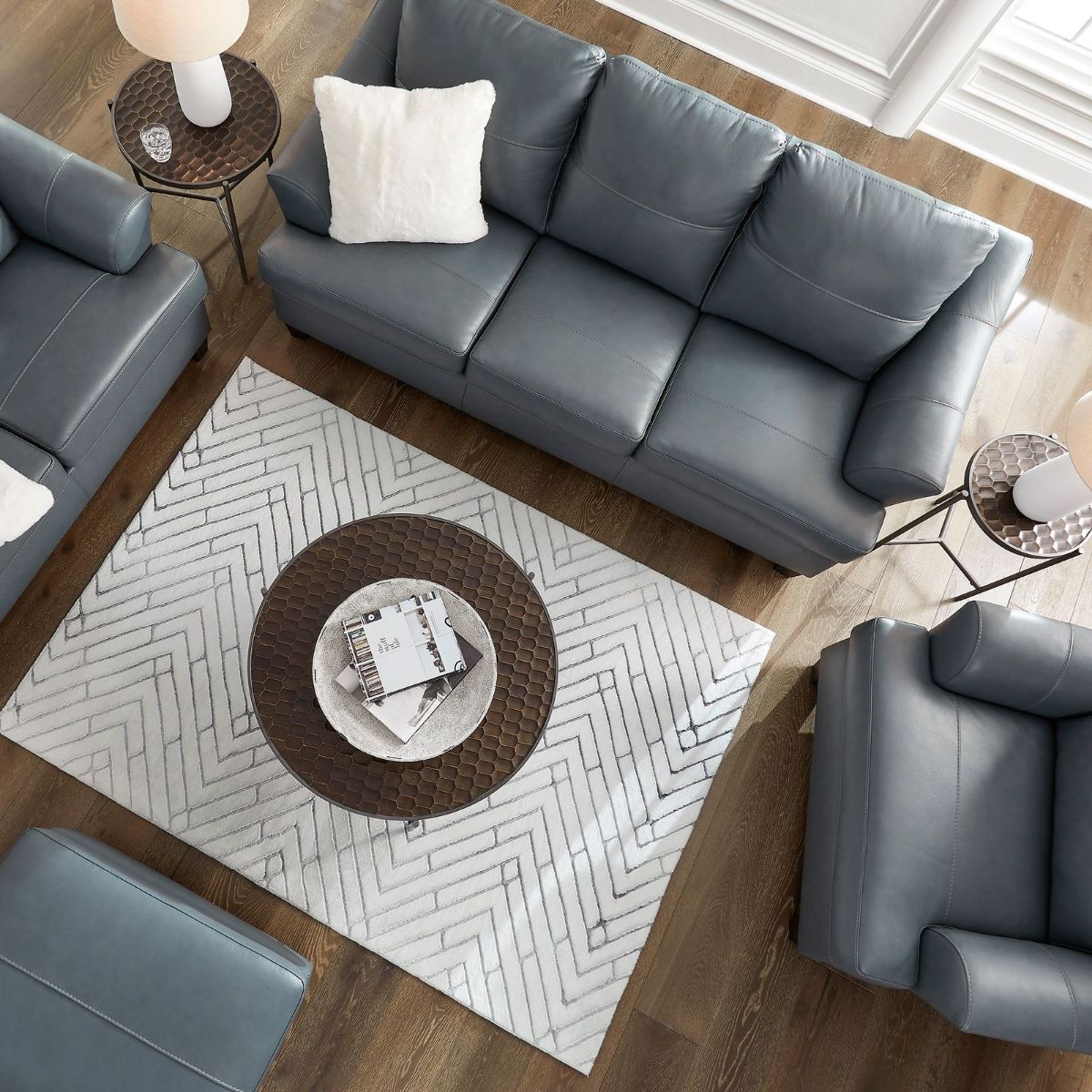 Picture of Genoa Steel Leather Sofa