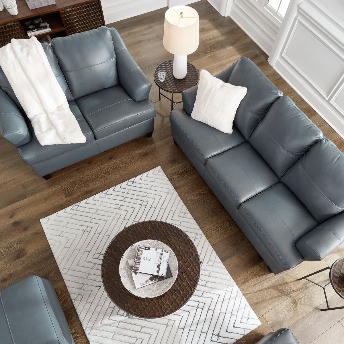 Picture of Genoa Steel Leather Sofa