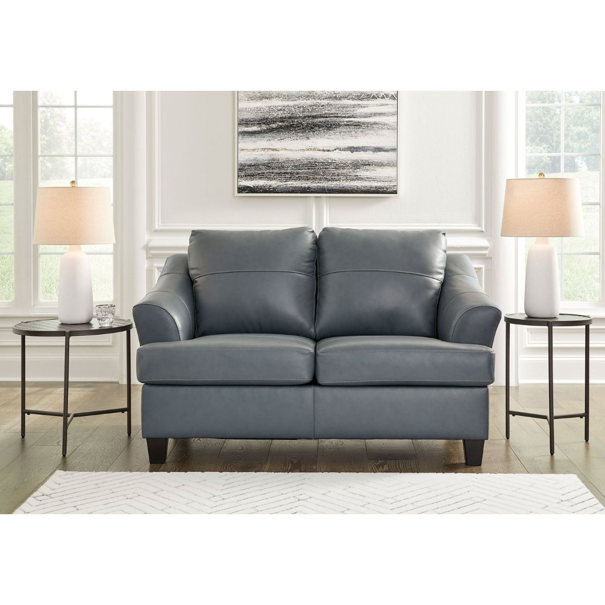 Picture of Genoa Steel Leather Loveseat