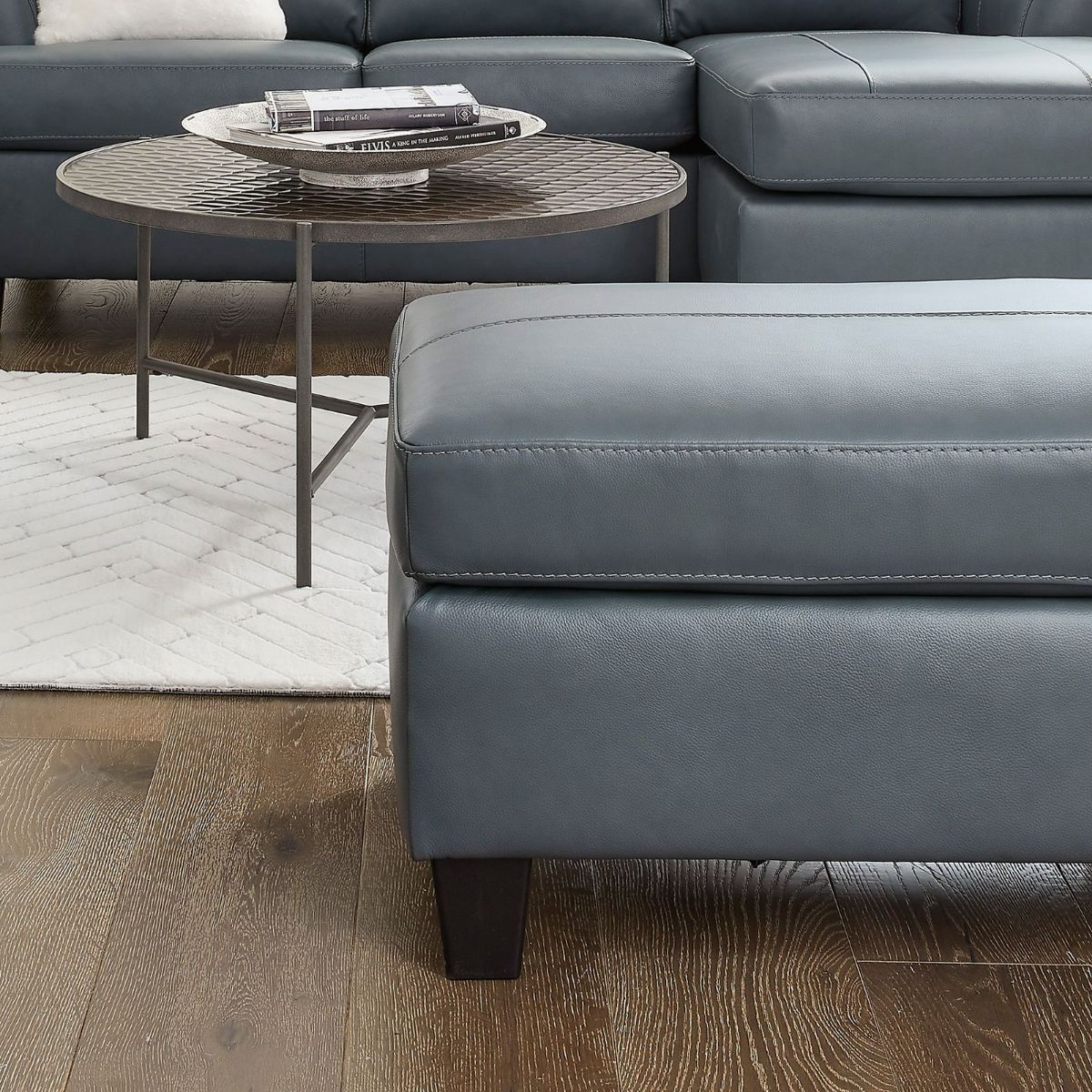 Picture of Genoa Steel Leather Ottoman