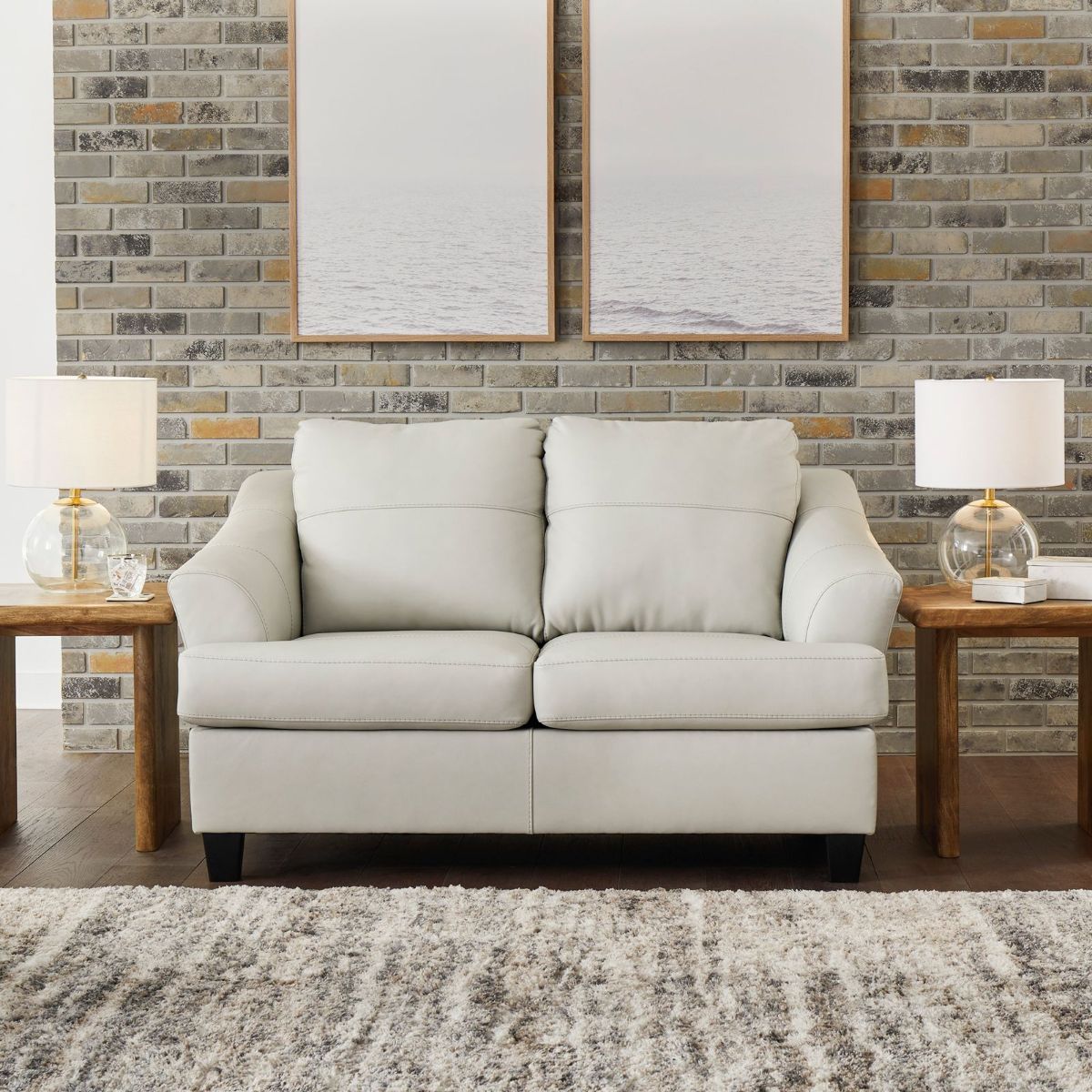 Picture of Genoa Coconut Leather Loveseat