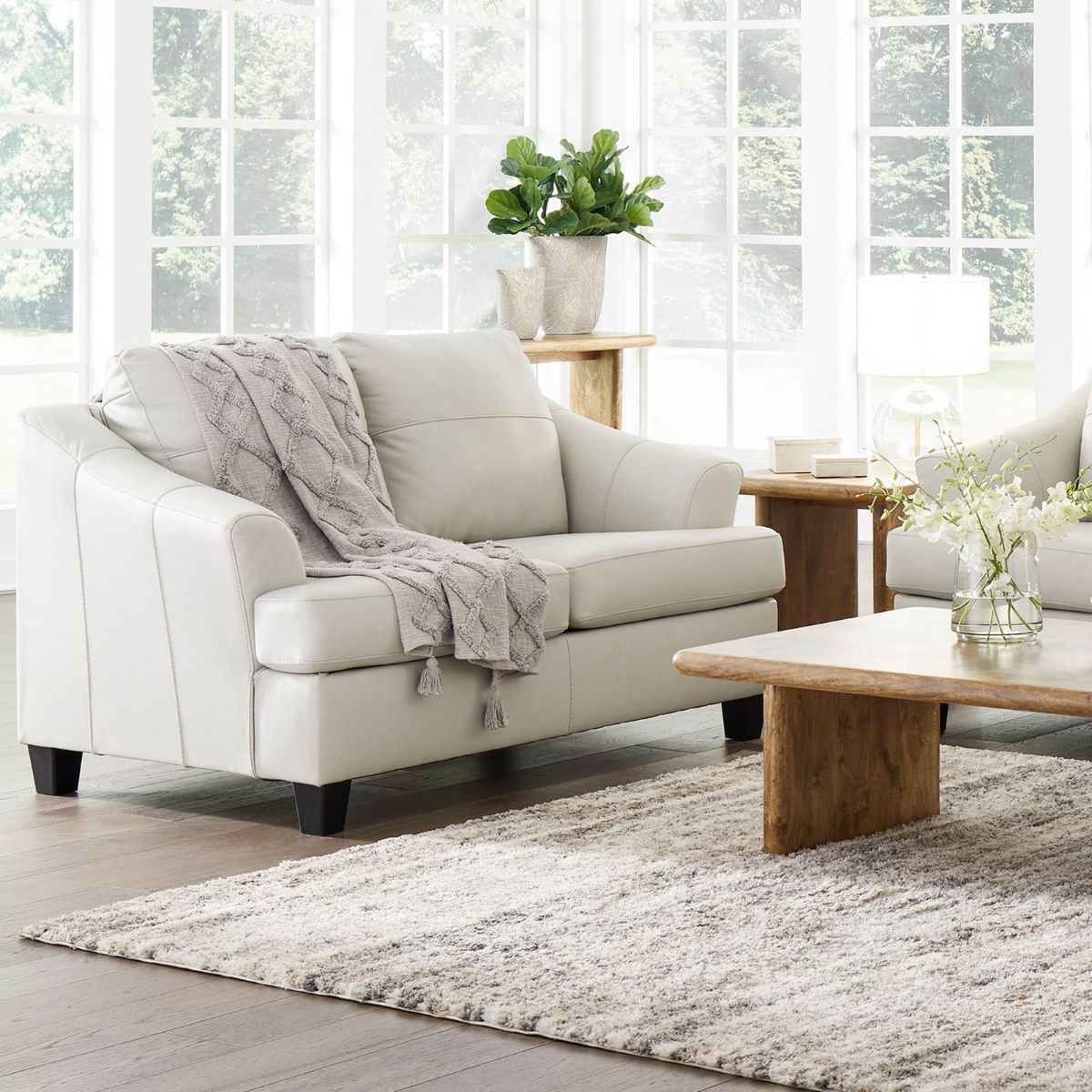 Picture of Genoa Coconut Leather Loveseat