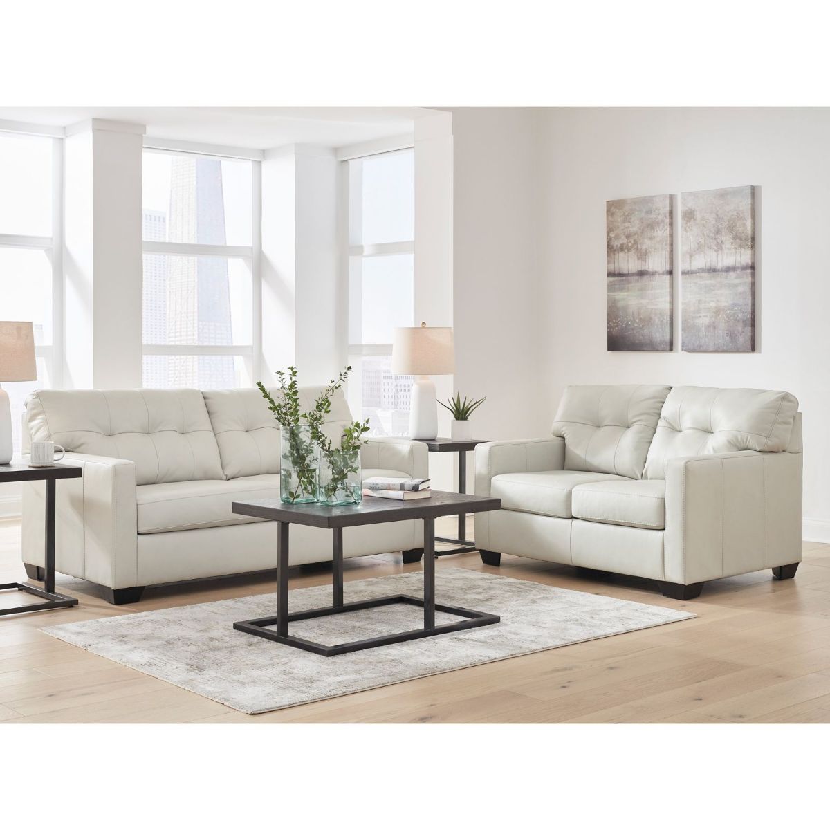 Picture of Belziani Coconut Leather Loveseat