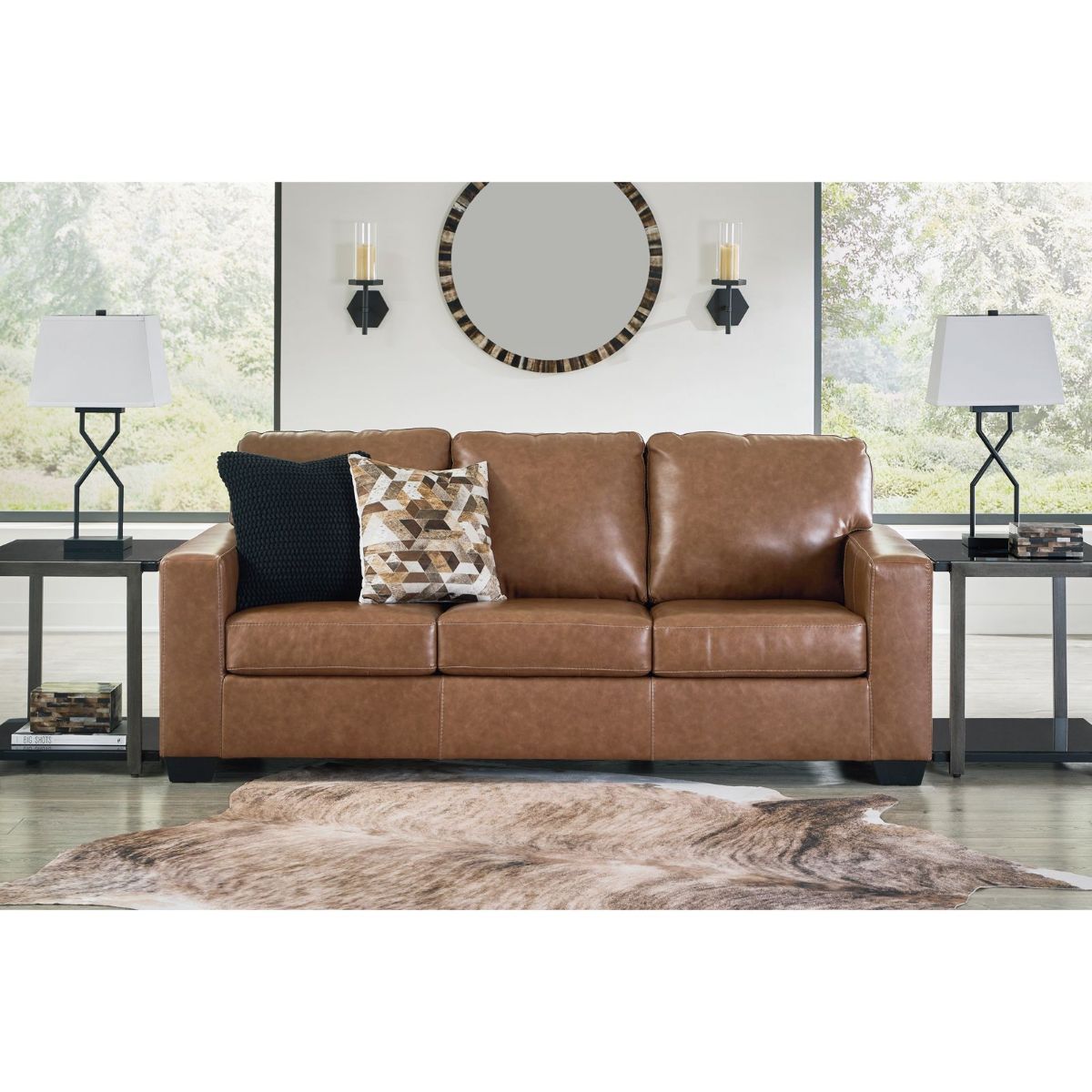 Picture of Bolsena Camel Leather Queen Sleeper Sofa