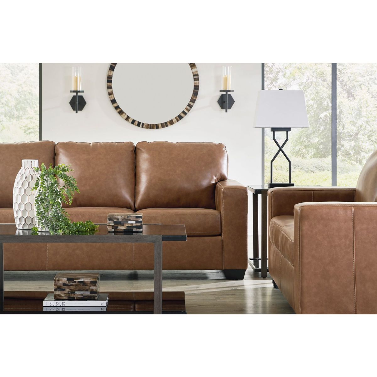 Picture of Bolsena Camel Leather Queen Sleeper Sofa