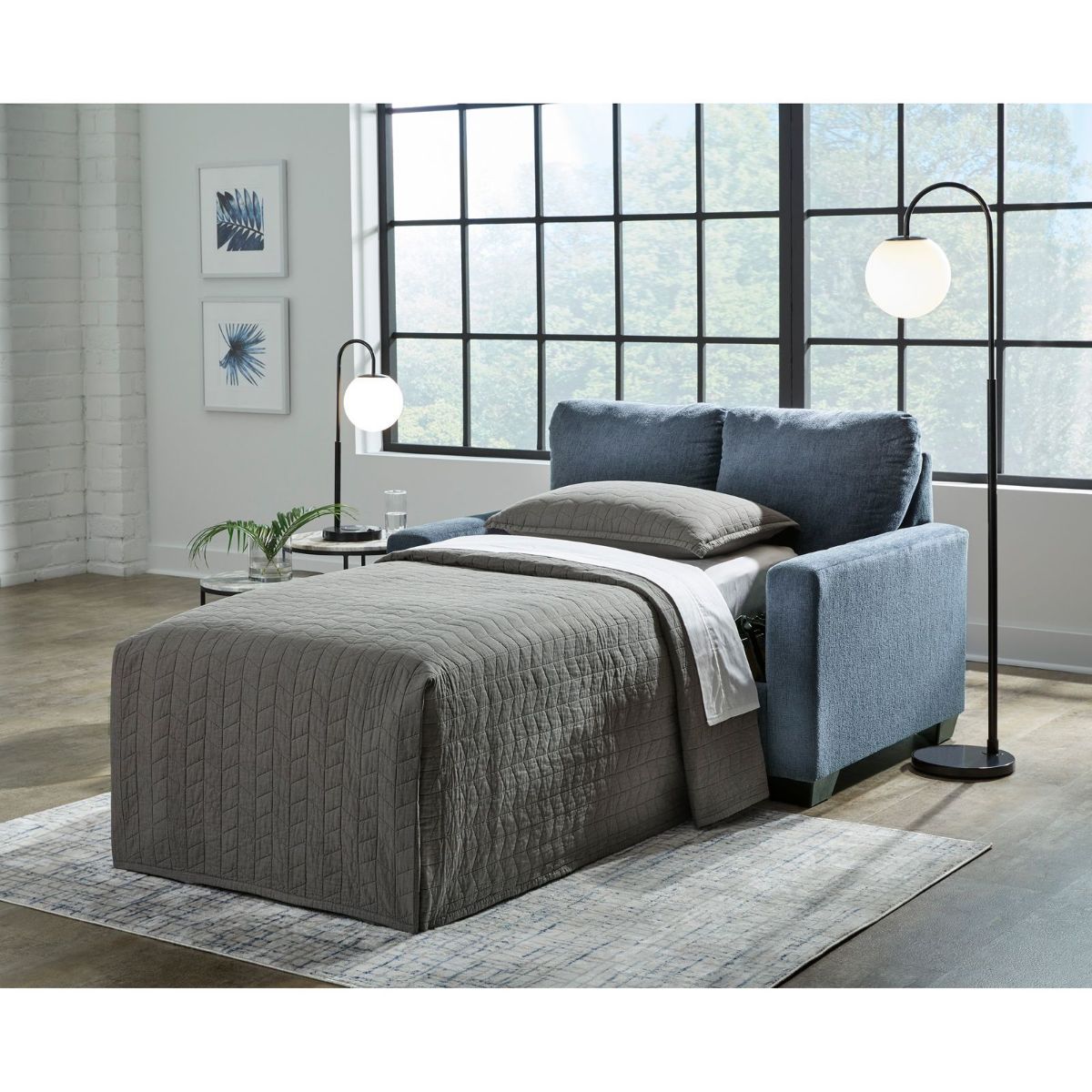 Picture of Rannis Navy Twin Sleeper Sofa