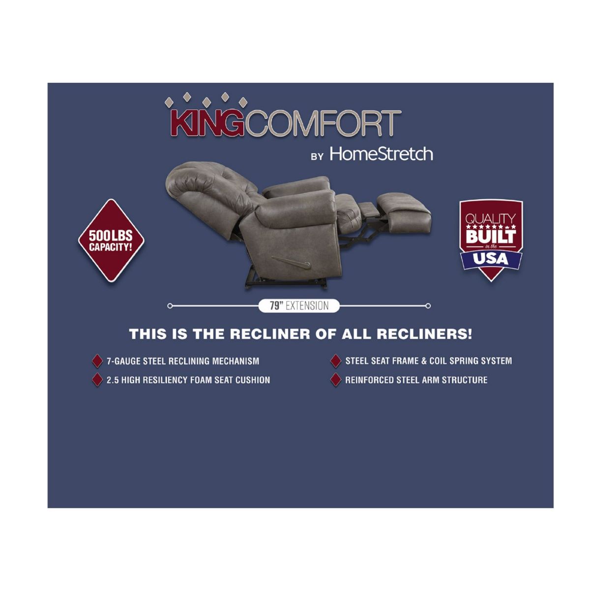 Picture of Mack King Comfort Graphite Wall Recliner