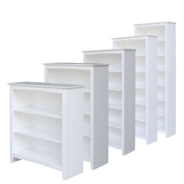 84” Hampton Shaker White Bookcase