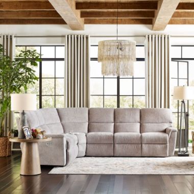 Ava Oyster 4-Piece Power Recliner Sectional