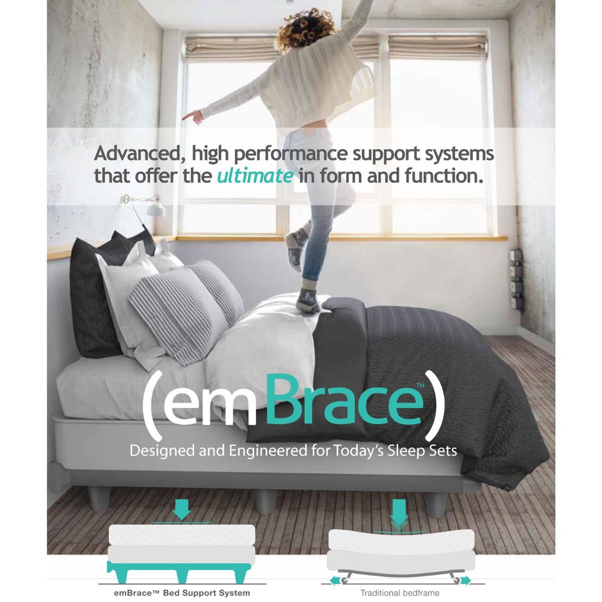 Picture of Queen Gray emBrace Bed Frame