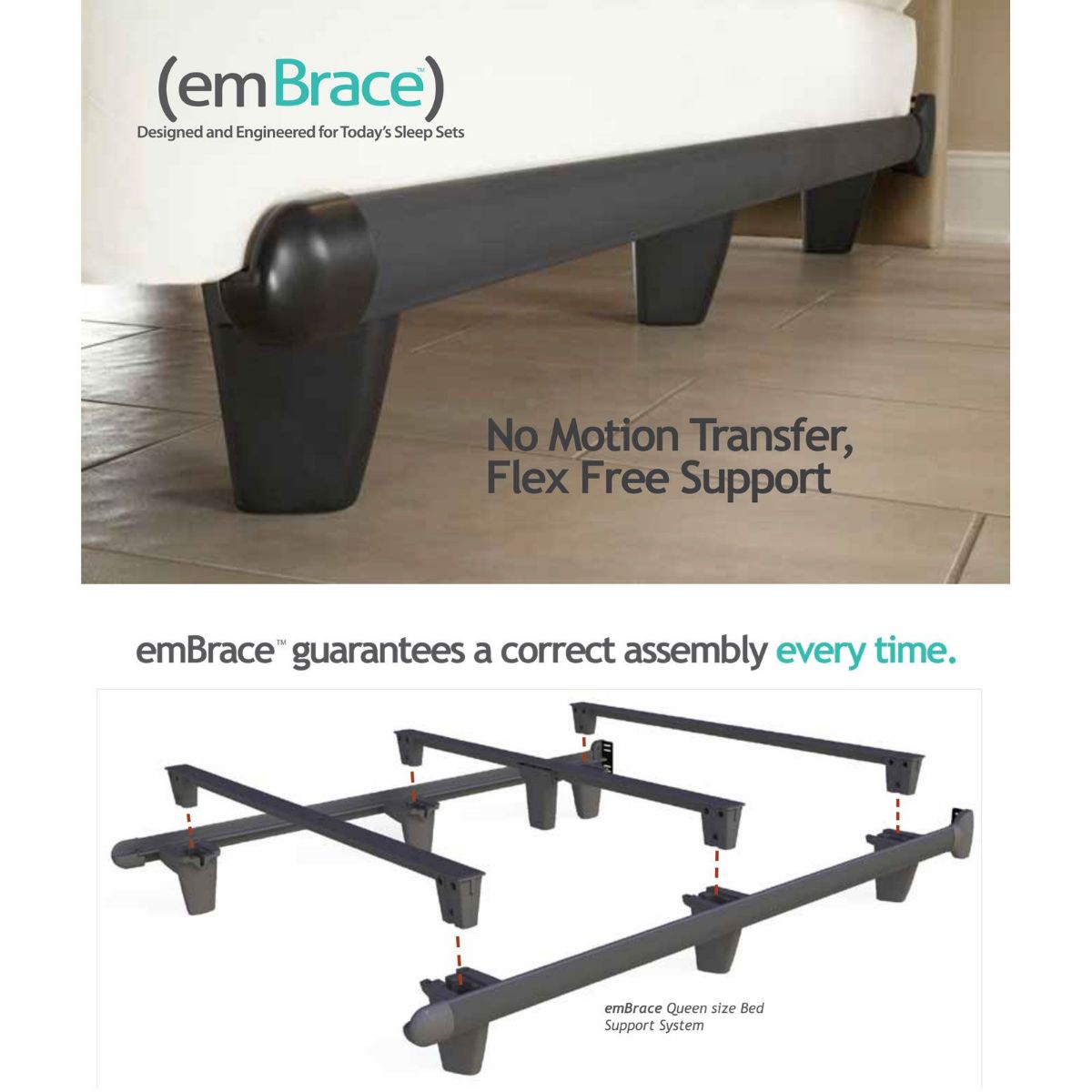 Picture of Queen Gray emBrace Bed Frame