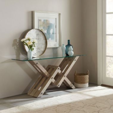 Affinity Glass Top Accent Console