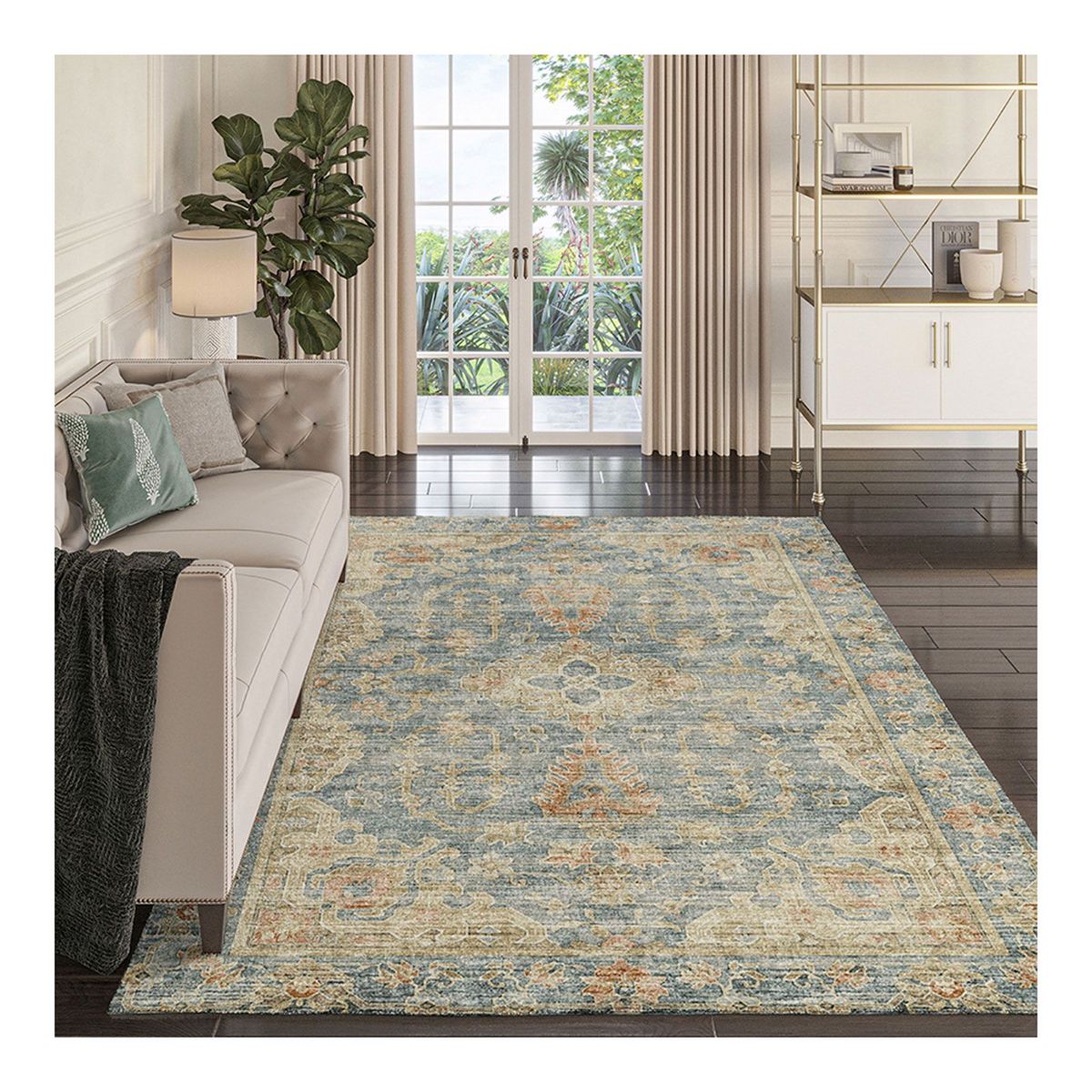 Picture of Tuscany Teal 5’ x 8’ Area Rug