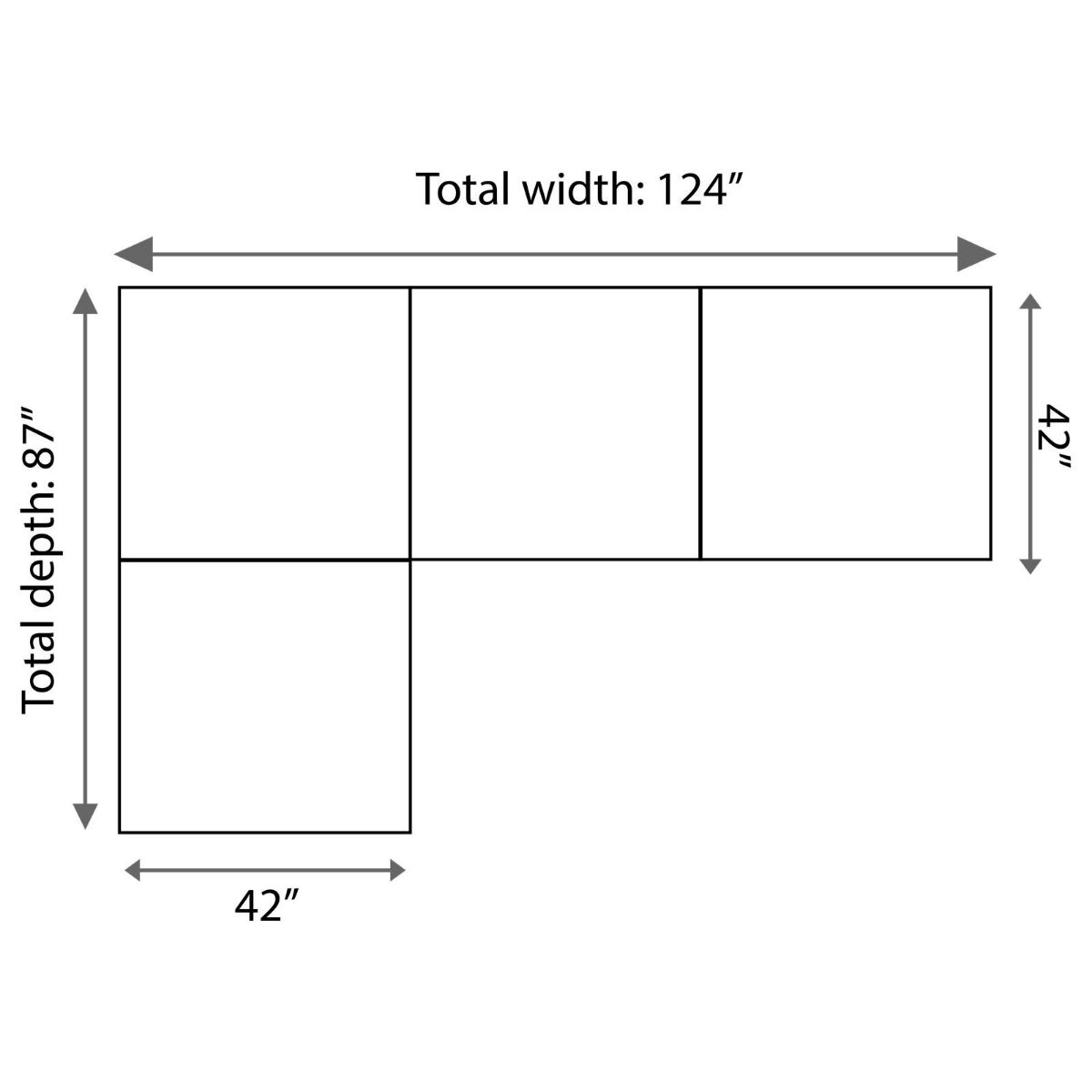 Picture of Paxton Steel 4-Piece Sectional