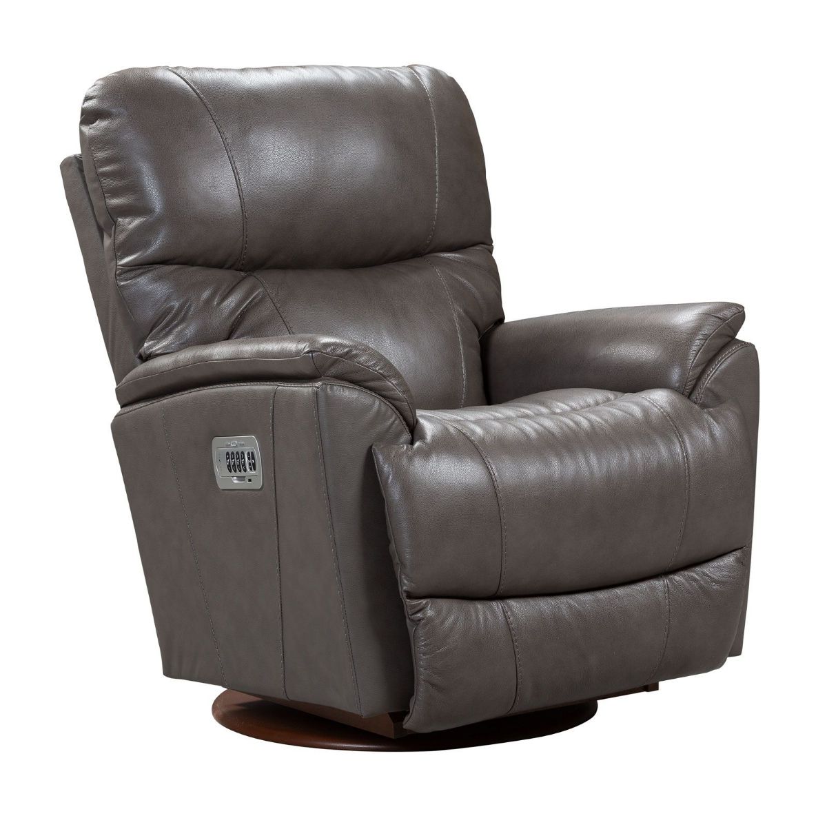 Picture of Trouper Gray Leather Swivel Power Rocker Recliner